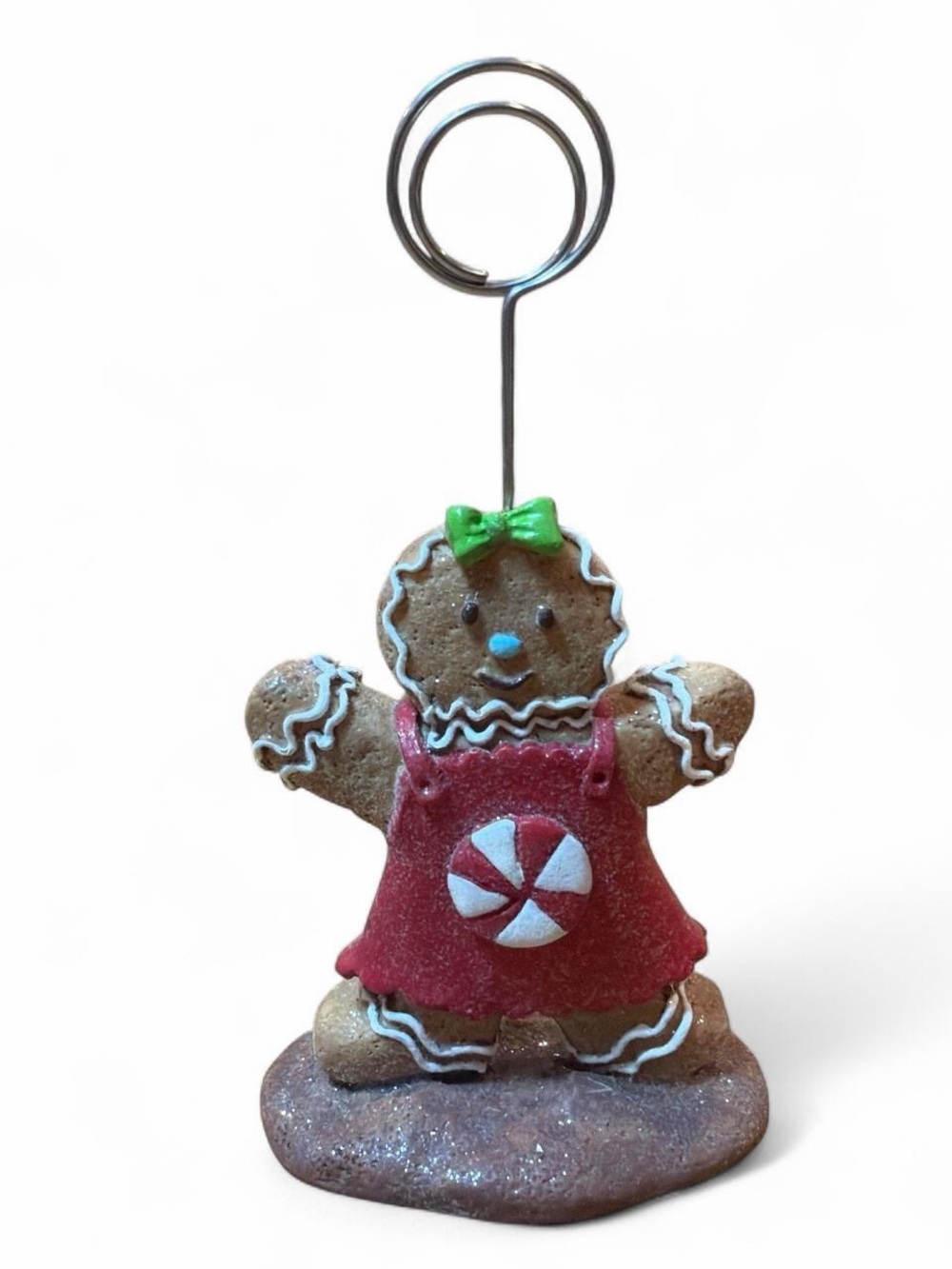Gingerbread Girl Photo/Note Holder - Brown & Red